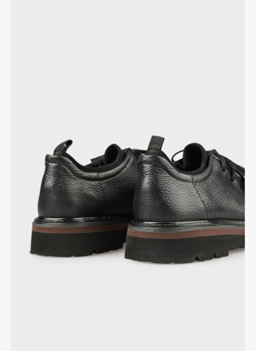 Siyah Deri Erkek Günlük Ayakkabı - Görsel 6