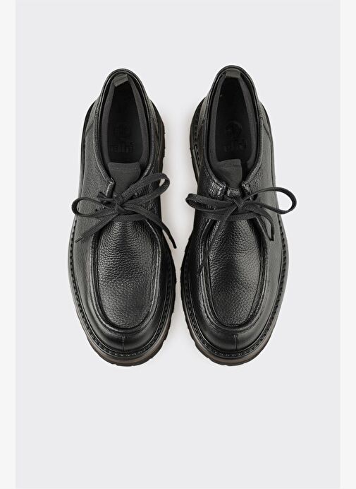 Siyah Deri Erkek Günlük Ayakkabı - Görsel 5