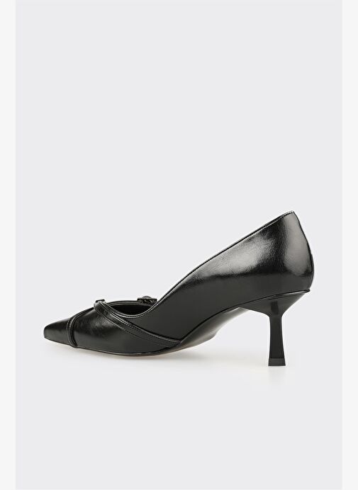 Siyah Kadın Orta Topuk Ayakkabı - Görsel 4