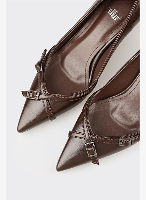 Kahve Kadın Orta Topuk Ayakkabı - Görsel 5