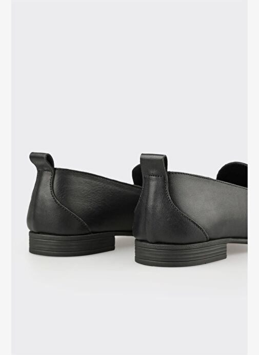Siyah Deri Kadın Loafer - Görsel 6