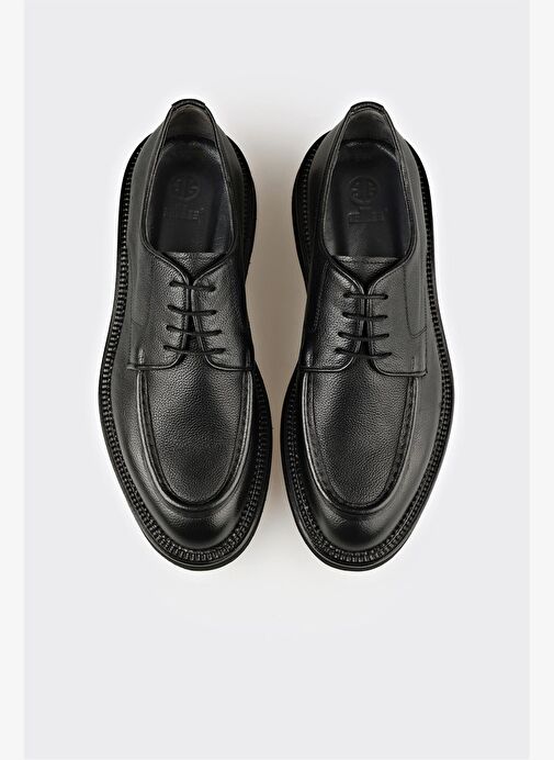 Siyah Deri Erkek Günlük Ayakkabı - Görsel 5