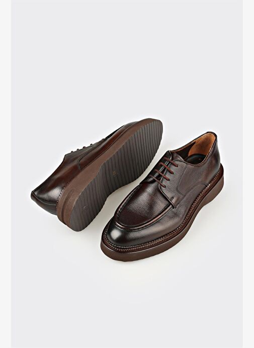 Kahve Deri Erkek Günlük Ayakkabı - Görsel 4