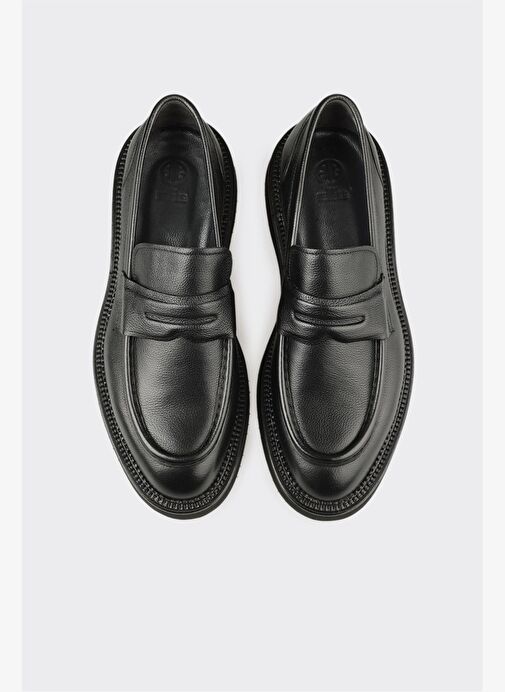 Siyah Deri Erkek Günlük Ayakkabı - Görsel 5