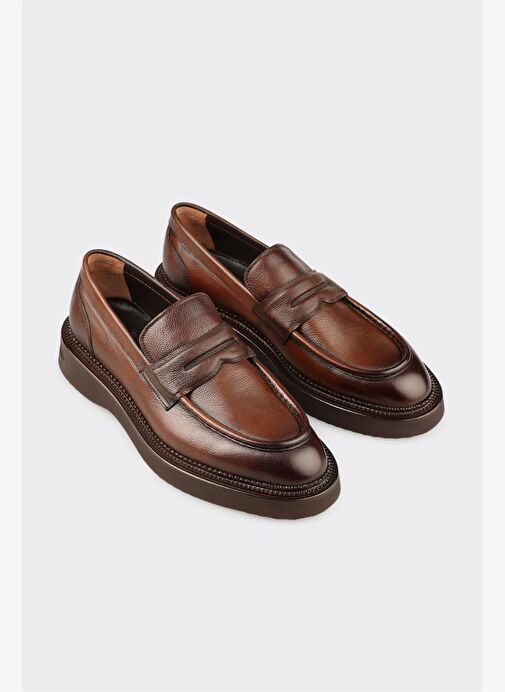 Taba Deri Erkek Günlük Ayakkabı - Görsel 3