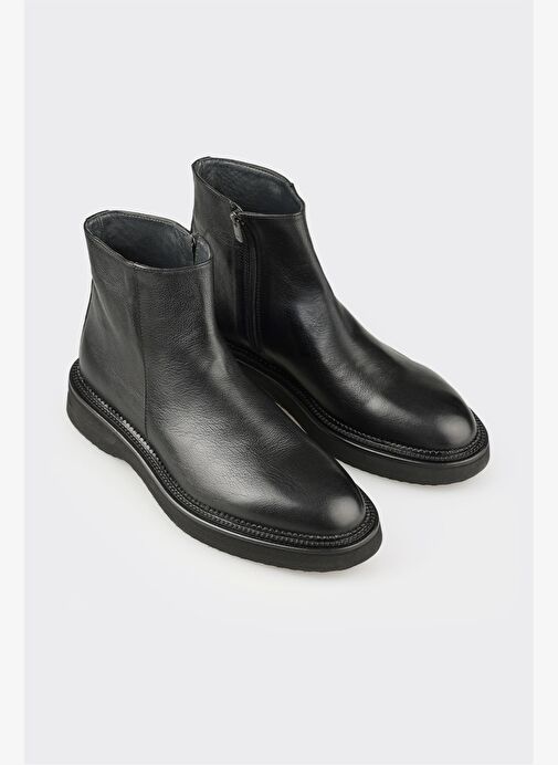 Siyah Deri Erkek Klasik Bot - Görsel 3