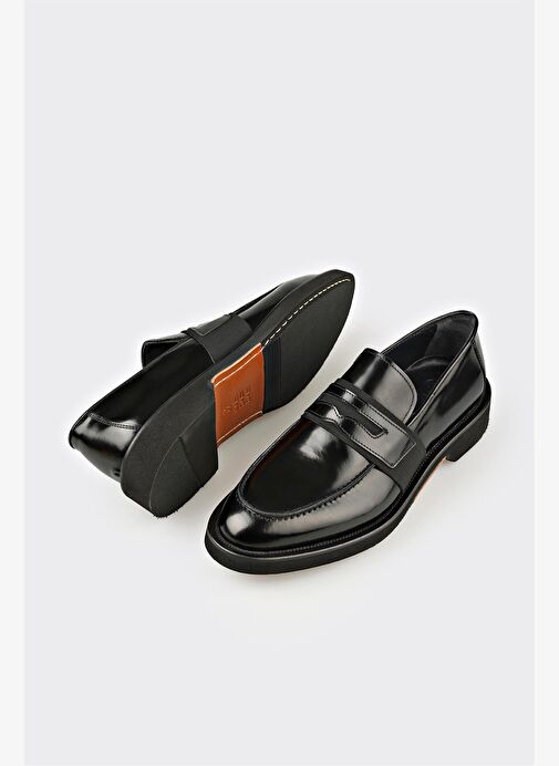Siyah Deri Erkek Günlük Ayakkabı - Görsel 4