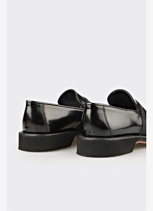 Siyah Deri Erkek Günlük Ayakkabı - Görsel 6