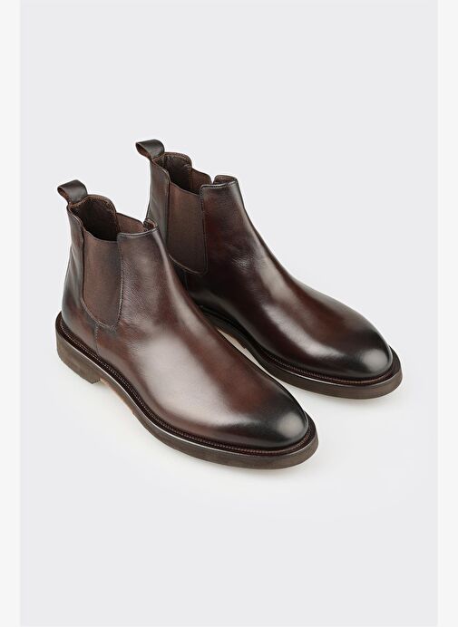 Kahve Deri Erkek Klasik Bot - Görsel 3