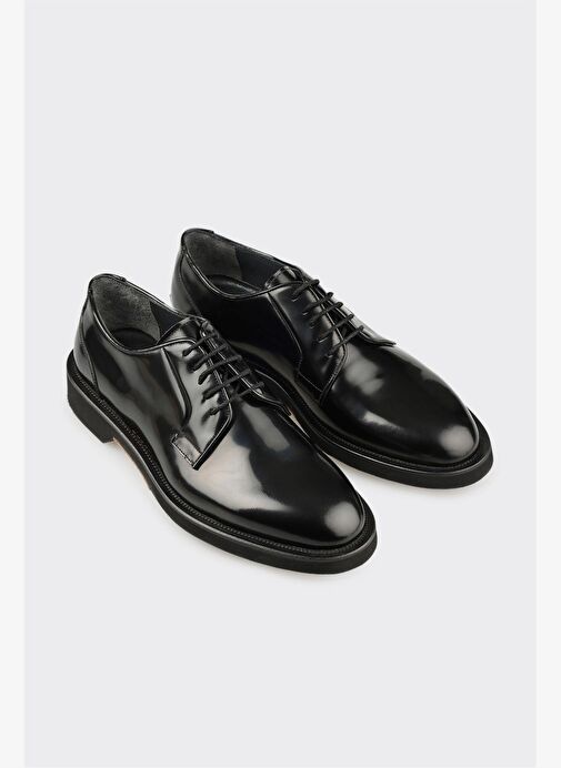 Siyah Deri Erkek Günlük Ayakkabı - Görsel 3
