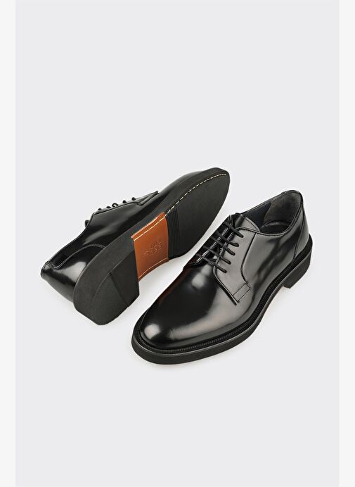 Siyah Deri Erkek Günlük Ayakkabı - Görsel 4