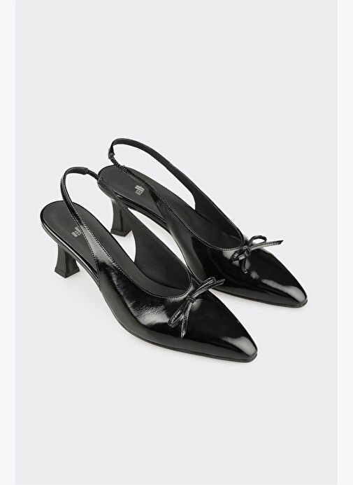 Siyah Deri Kadın Günlük Ayakkabı - Görsel 3