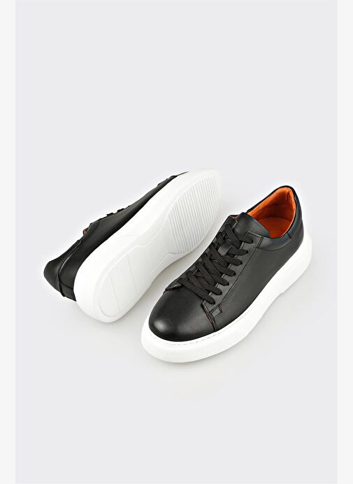 Siyah Deri Erkek Günlük Ayakkabı - Görsel 4