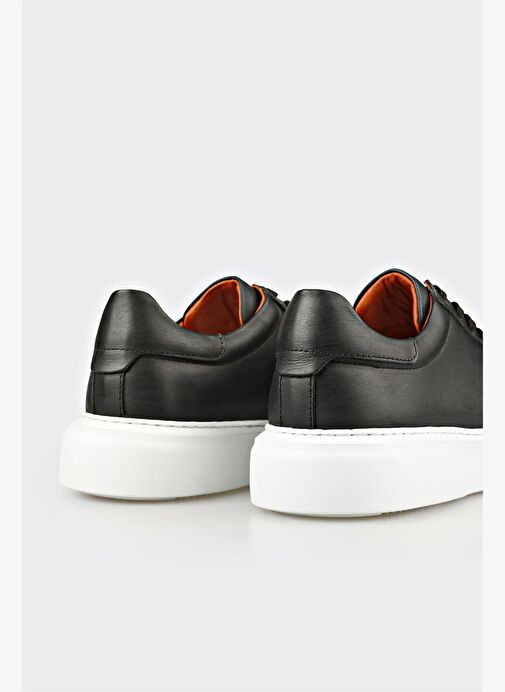 Siyah Deri Erkek Günlük Ayakkabı - Görsel 6