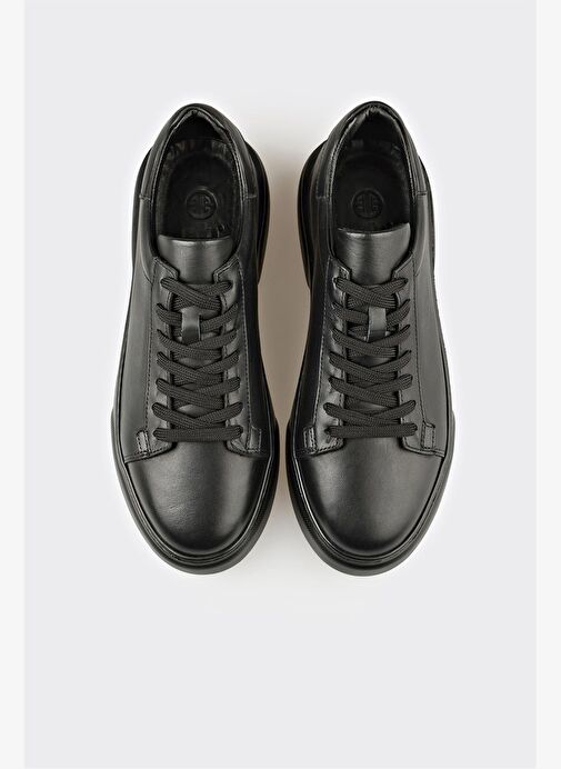 Siyah Deri Erkek Günlük Ayakkabı - Görsel 5