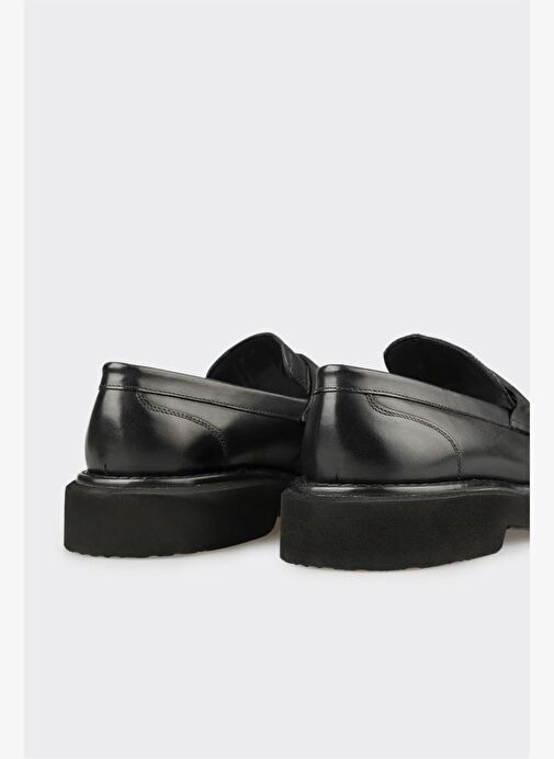 Siyah Deri Erkek Günlük Ayakkabı - Görsel 6