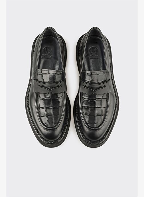 Siyah Deri Erkek Günlük Ayakkabı - Görsel 5