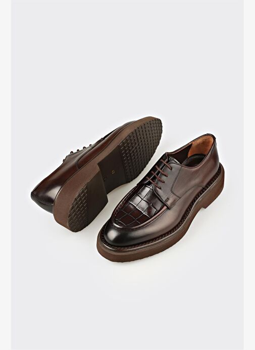 Kahve Deri Erkek Günlük Ayakkabı - Görsel 4