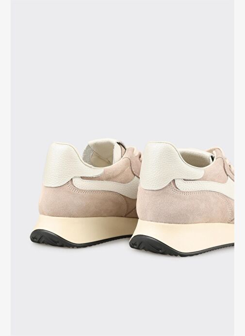 Bej Deri Kadın Spor Ayakkabı - Görsel 6