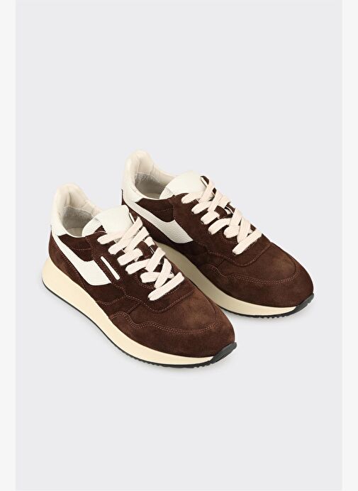 Kahve Deri Kadın Spor Ayakkabı - Görsel 3