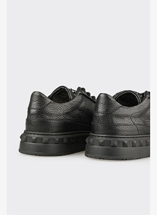 Siyah Deri Erkek Spor Ayakkabı - Görsel 6