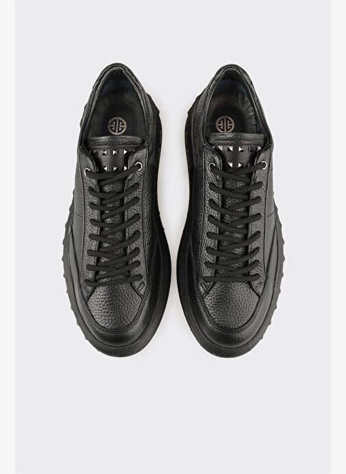 Siyah Deri Erkek Spor Ayakkabı - Görsel 5