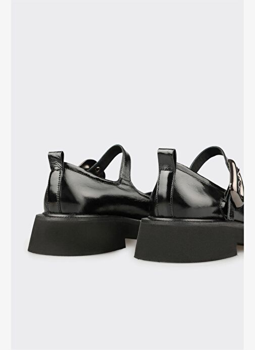 Siyah Deri Kadın Günlük Ayakkabı - Görsel 6