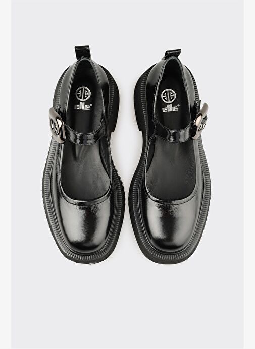 Siyah Deri Kadın Günlük Ayakkabı - Görsel 5