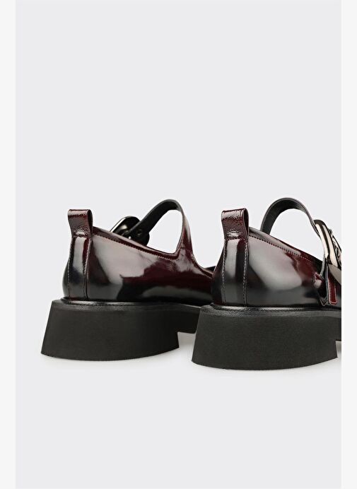 Bordo Deri Kadın Günlük Ayakkabı - Görsel 6