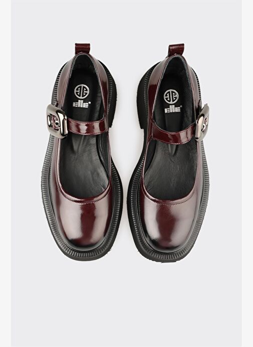 Bordo Deri Kadın Günlük Ayakkabı - Görsel 5