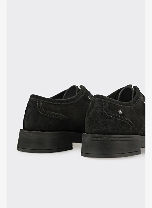 Siyah Deri Kadın Günlük Bağcıklı Ayakkabı - Görsel 6