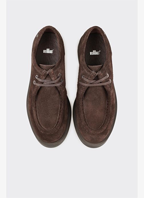 Kahve Deri Kadın Günlük Bağcıklı Ayakkabı - Görsel 5