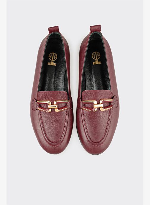 Bordo Deri Kadın Günlük Ayakkabı - Görsel 5