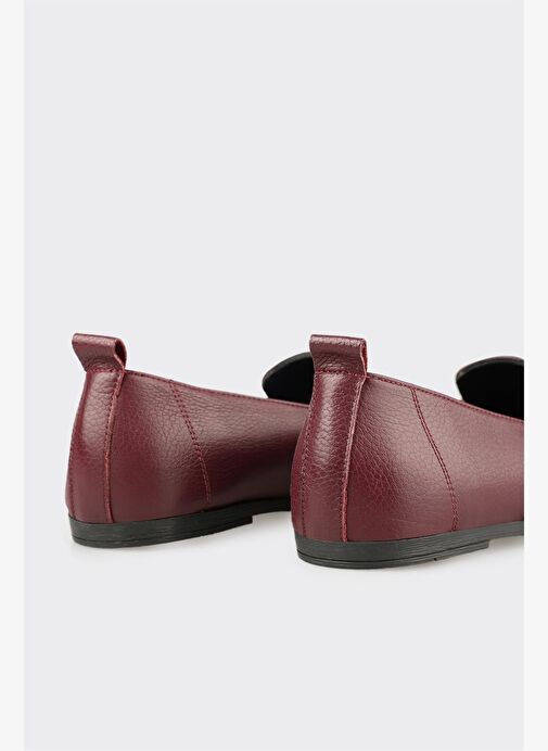 Bordo Deri Kadın Günlük Ayakkabı - Görsel 6