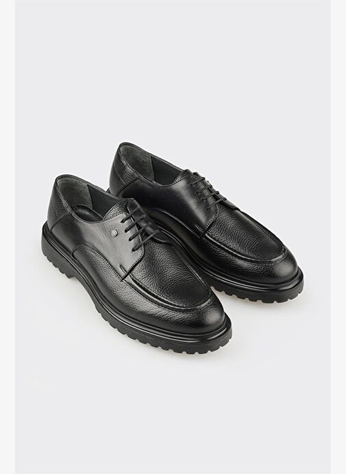 Siyah Deri Erkek Günlük Ayakkabı - Görsel 3