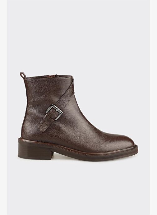Kahve Deri Kadın Klasik Bot - Görsel 2