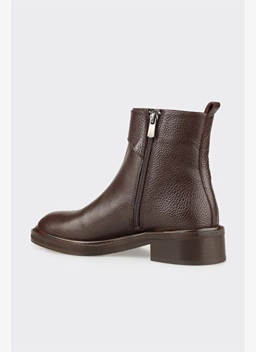 Kahve Deri Kadın Klasik Bot - Görsel 4