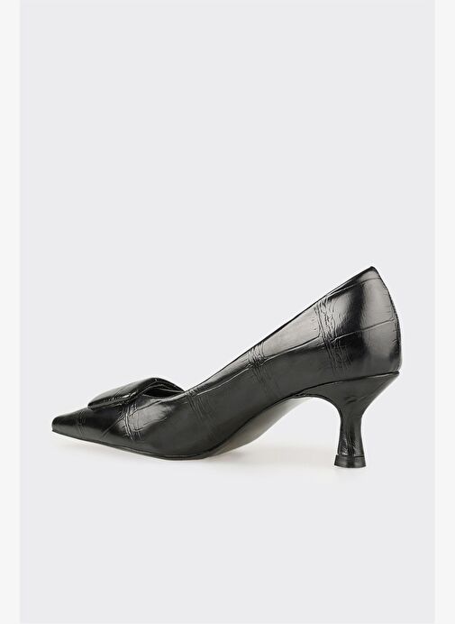 Siyah Kadın Orta Topuk Ayakkabı - Görsel 4