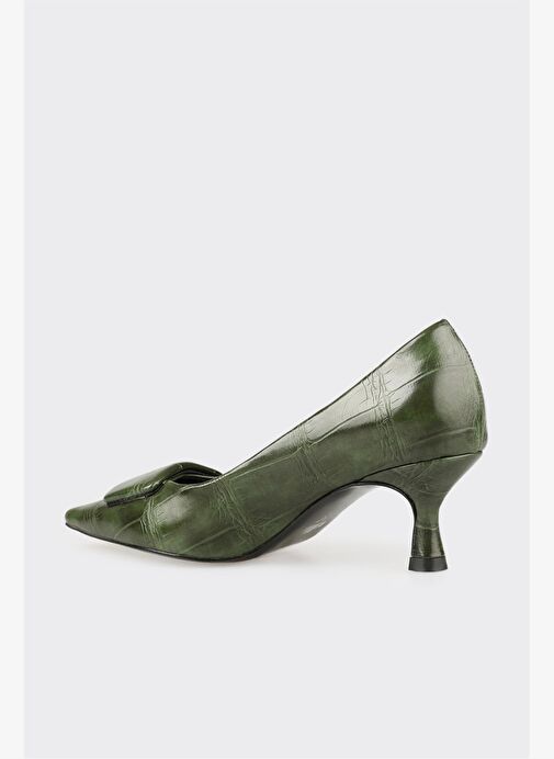 Yeşil Kadın Orta Topuk Ayakkabı - Görsel 4