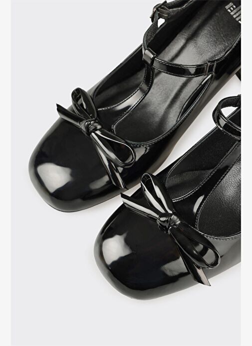 Siyah Kadın Orta Topuk Ayakkabı - Görsel 5