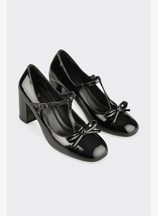 Siyah Kadın Orta Topuk Ayakkabı - Görsel 3