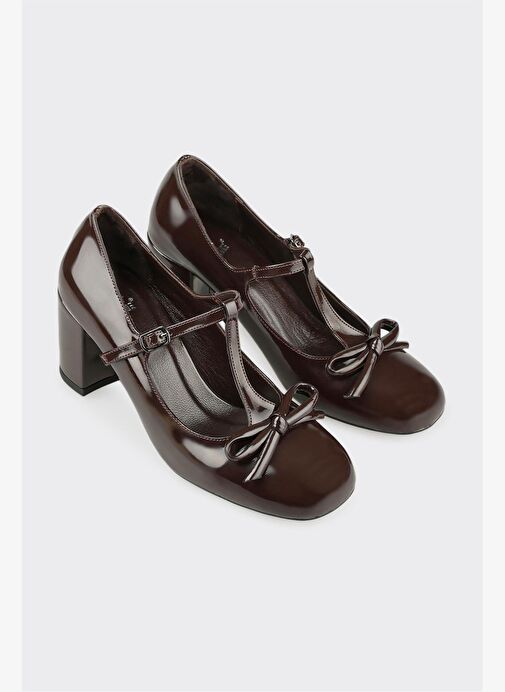 Kahve Kadın Orta Topuk Ayakkabı - Görsel 3