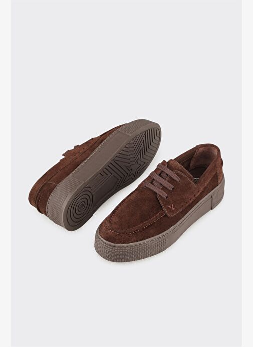 Kahve Deri Kadın Spor Ayakkabı - Görsel 4