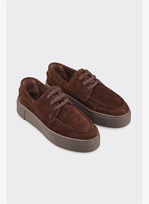 Kahve Deri Kadın Spor Ayakkabı - Görsel 3