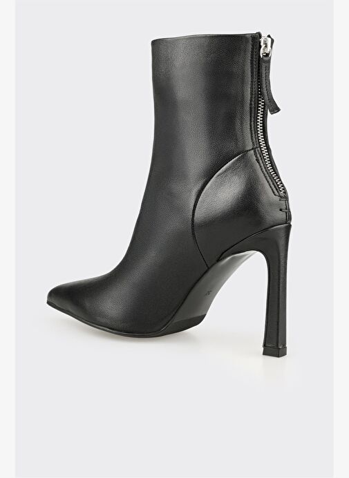 Siyah Deri Kadın Klasik Bot - Görsel 4