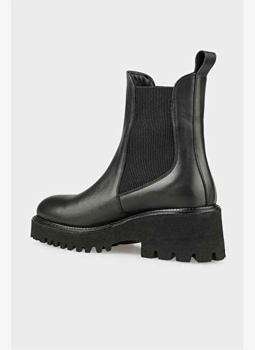 Siyah Deri Kadın Günlük Bot - Görsel 4