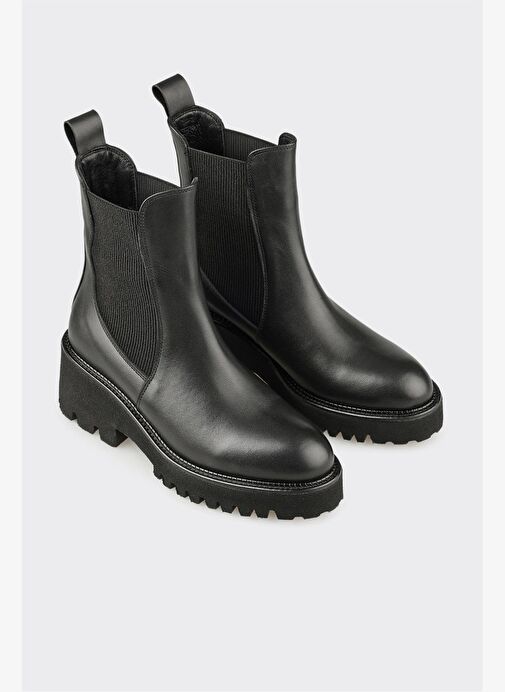 Siyah Deri Kadın Günlük Bot - Görsel 3