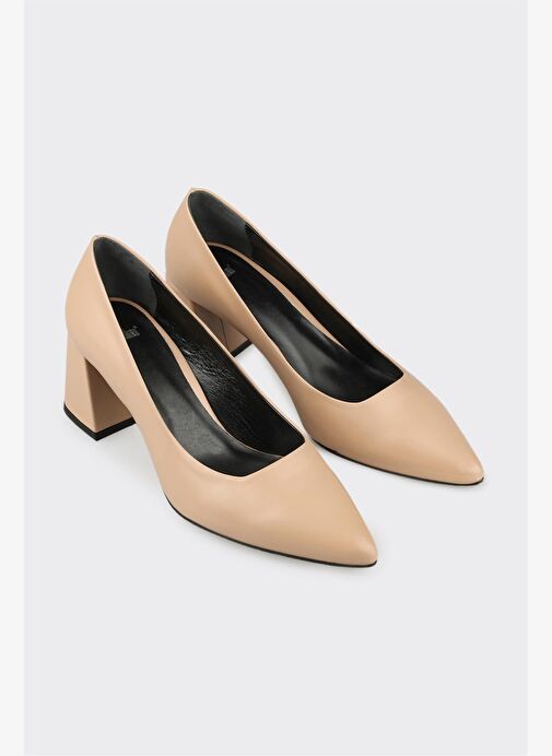 Naturel Deri Kadın Stiletto - Görsel 3