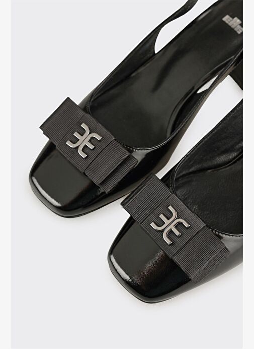 Siyah Deri Kadın Ayakkabı - Görsel 5