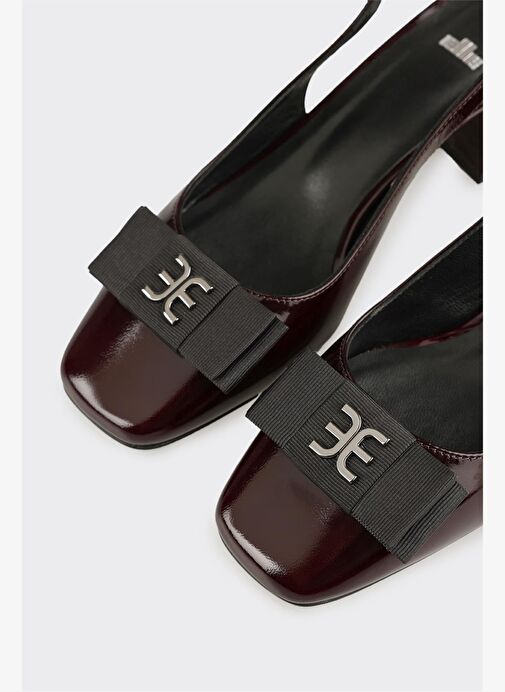 Bordo Deri Kadın Ayakkabı - Görsel 5